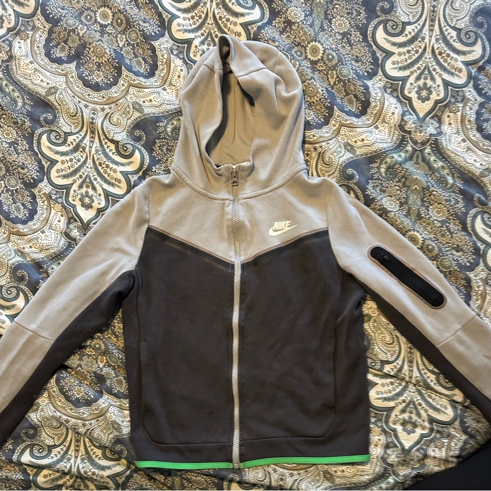 Kids Nike Tech Gray and Black Hoodie